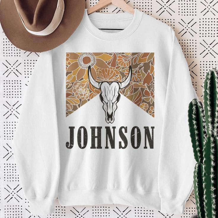 Howdy Cojo Johnson Western Style Team Johnson Family Reunion Sweatshirt Gifts for Old Women