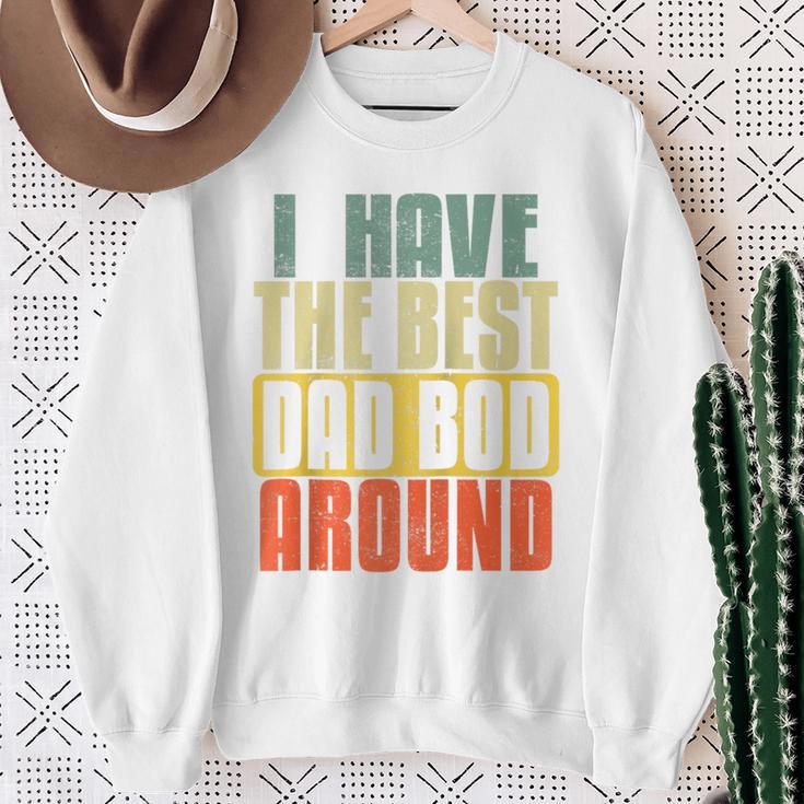 Ich Habe Den Besten Papa Bod Rund Um intage Father's Day Raglan Sweatshirt Geschenke für alte Frauen