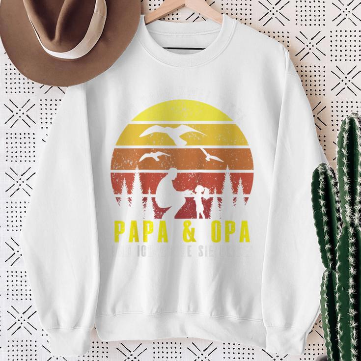 Ich Habe Zwei Titel Papa & Opa Und Ich Rocke Sie Beide Raglan Sweatshirt Geschenke für alte Frauen