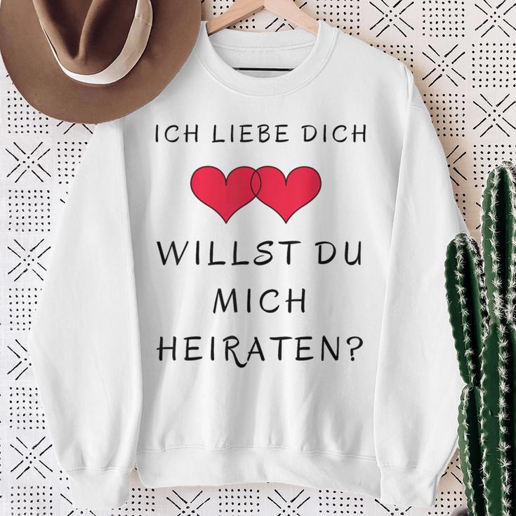 Ich Liebe Dich Willst Du Mich Marrieat Sweatshirt Geschenke für alte Frauen