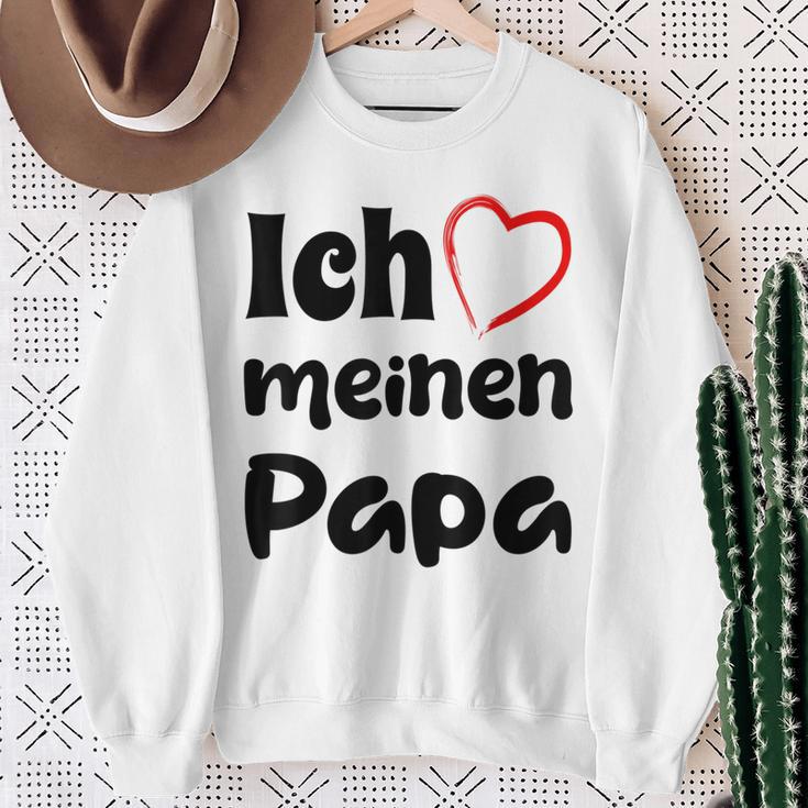 Ich Liebe Meinen Papa Trag Es Zumatertag Sweatshirt Geschenke für alte Frauen