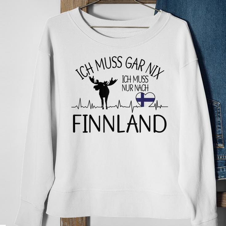 Ich Muss Gar Nix Ich Muss Nur Nach Finland Gray S Sweatshirt Geschenke für alte Frauen
