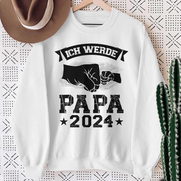 Ich Werde Papa 2024 Papa 2024 Family Sweatshirt Geschenke für alte Frauen