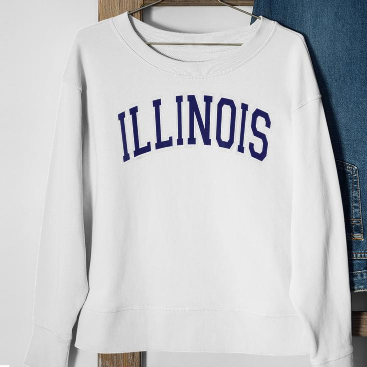 Illinois Varsity Style Navy Blue Text Sweatshirt Gifts for Old Women