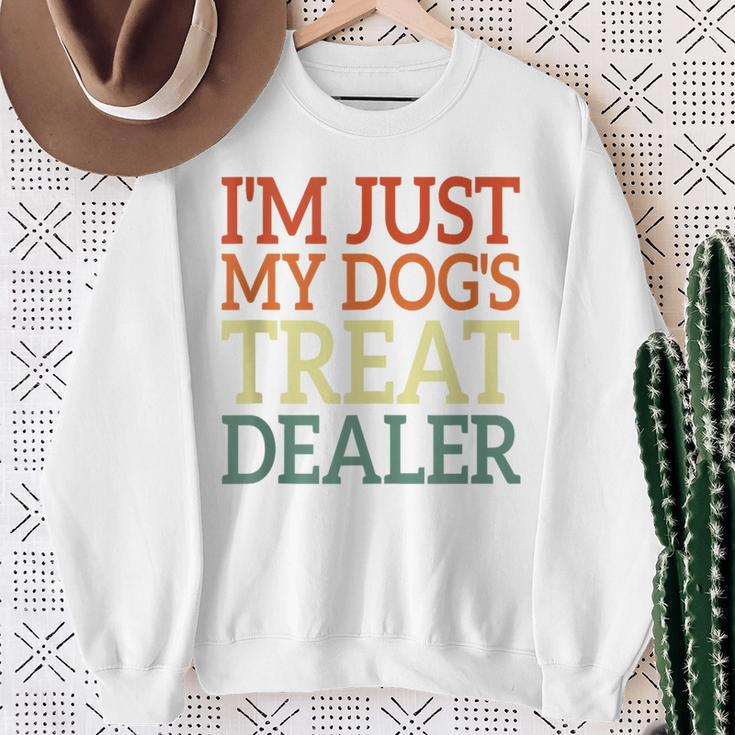 I'm Just My Dog's Treat Dealer Retro Vintage Dog Lover Sweatshirt Gifts for Old Women