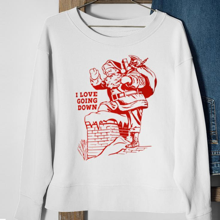 Inappropriate Christmas Santa Claus I Love Going Down Sweatshirt Gifts for Old Women