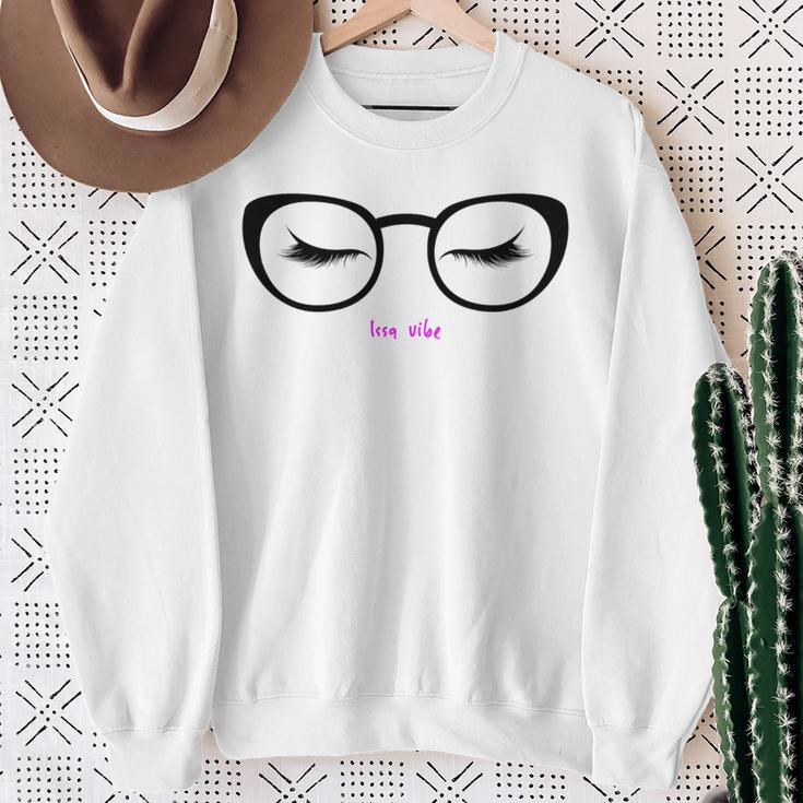 Issa Vibe Lipstick And Eyeglasses Flirty Sweatshirt Gifts for Old Women