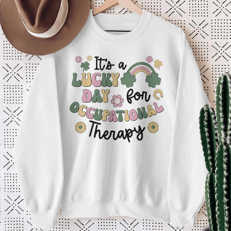 It's A Lucky Day For Occupational Therapy St Patrick's Day Sweatshirt Gifts for Old Women