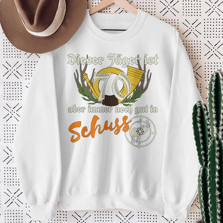 Jäger 70 Gut In Schuss Birthday Hunter Green S Sweatshirt Geschenke für alte Frauen