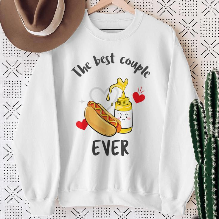 Kawaii Cute Hotdog And Mustard For Fast Food Classic Sweatshirt Gifts for Old Women