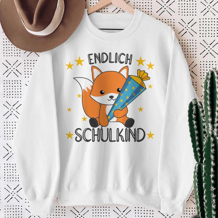 Kinder Endlich Schulkind 2024 Fox School Cone School Fox Gray Sweatshirt Geschenke für alte Frauen