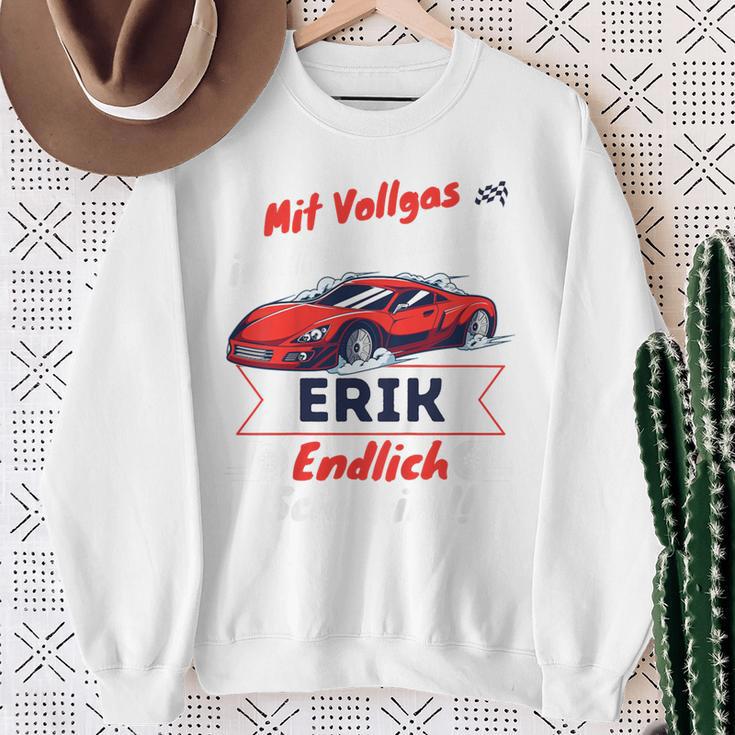 Kinder Endlich Schulkind Erik Personalised First Day Of School 2024 Sweatshirt Geschenke für alte Frauen