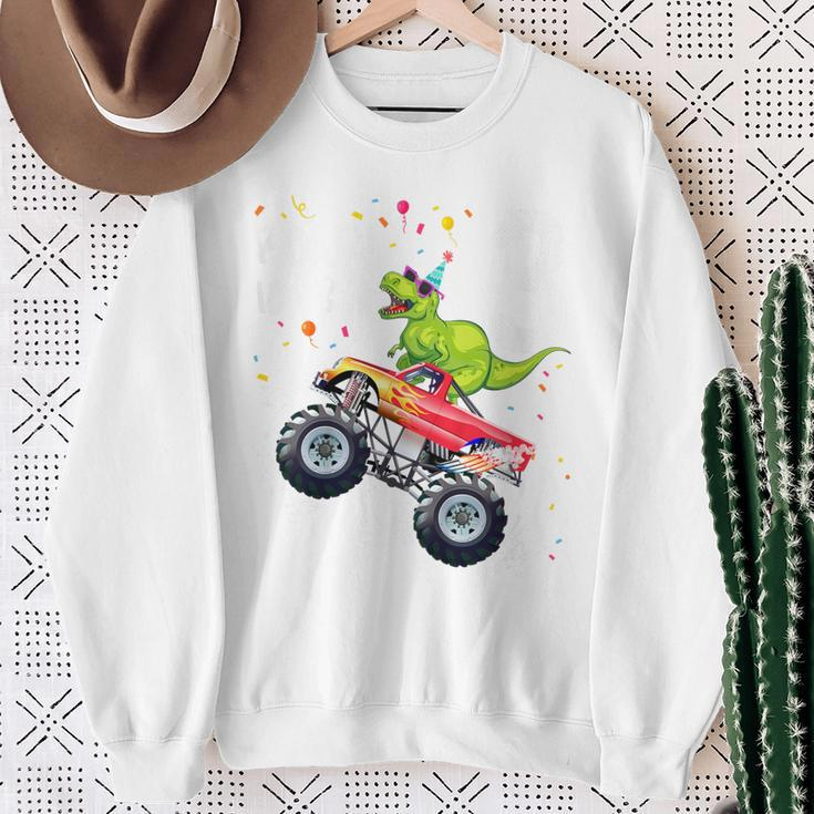 Kinder Geburtstag 3 Jahre Dinosaurier Monster Truck Jungen Mädchen Sweatshirt Geschenke für alte Frauen