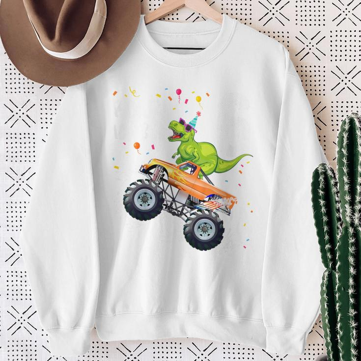 Kinder Geburtstag 6 Jahre Dinosaurier Monster Truck Jungen Mädchen Sweatshirt Geschenke für alte Frauen