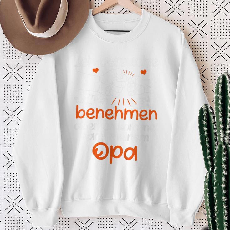 Kinder Ichersuche Mich Zu Benehmen Opa Children's Slogan Sweatshirt Geschenke für alte Frauen