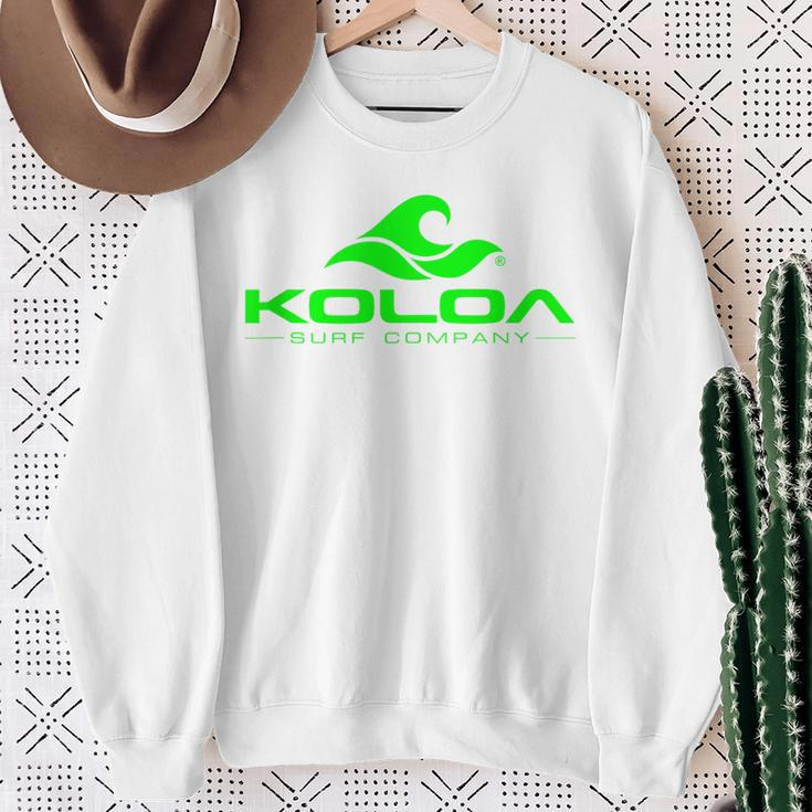 Koloa Surf Classic Wave Green Logo Sweatshirt Gifts for Old Women