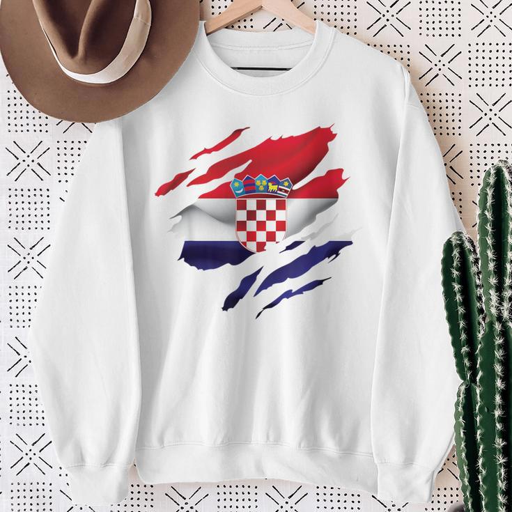 Kroatien Flagge Kroatisch Croatia Kinder Kroatien Hrvatska Sweatshirt Geschenke für alte Frauen