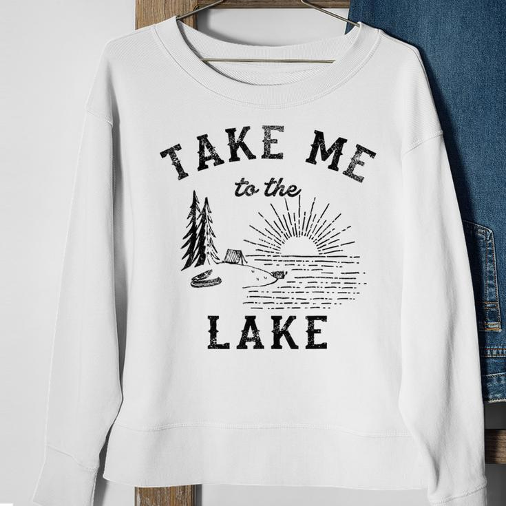Take Me To The Lake Campground Graphic Sweatshirt Gifts for Old Women