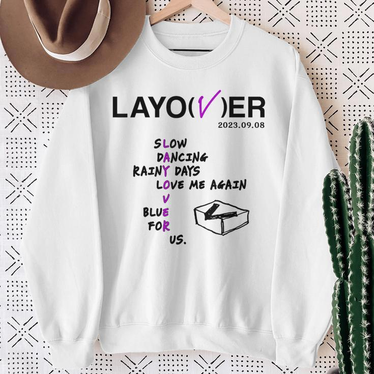 Layover For K-Pop Lover Army Bangtan Saranghae V Sweatshirt Gifts for Old Women