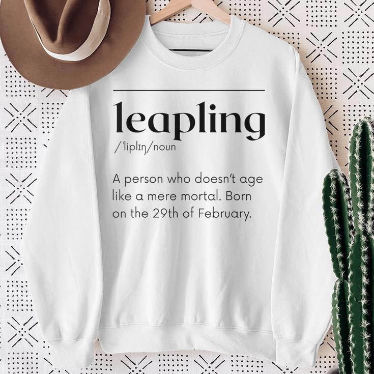 Leap Year February 29 Leapling Definition Birthday Sweatshirt Gifts for Old Women