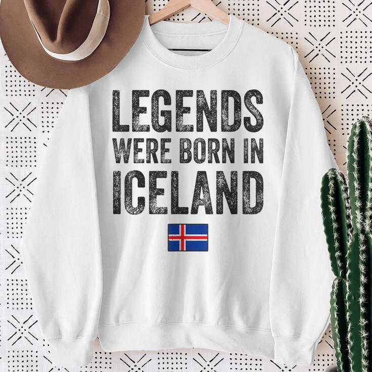 Legends Were Born In Iceland Icelandic Flag Pride Roots Sweatshirt Gifts for Old Women