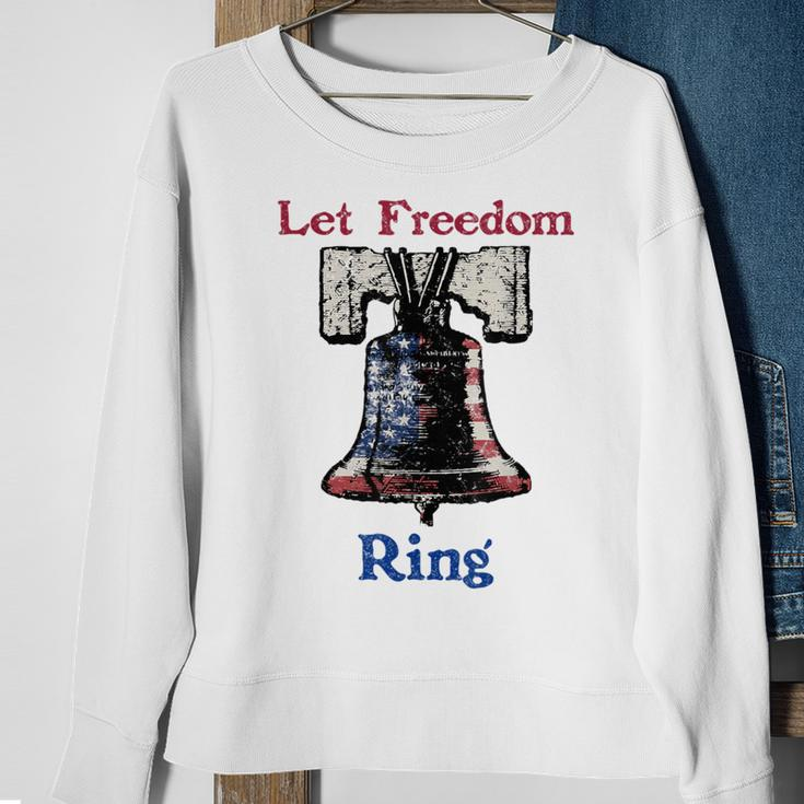 Let Freedom Ring American Flag Liberty Bell Sweatshirt Gifts for Old Women
