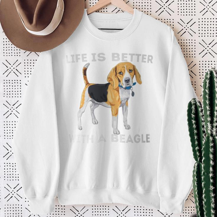 Life Is Better With A Beagle Beagle Dog Lover Pet Owner Sweatshirt Gifts for Old Women