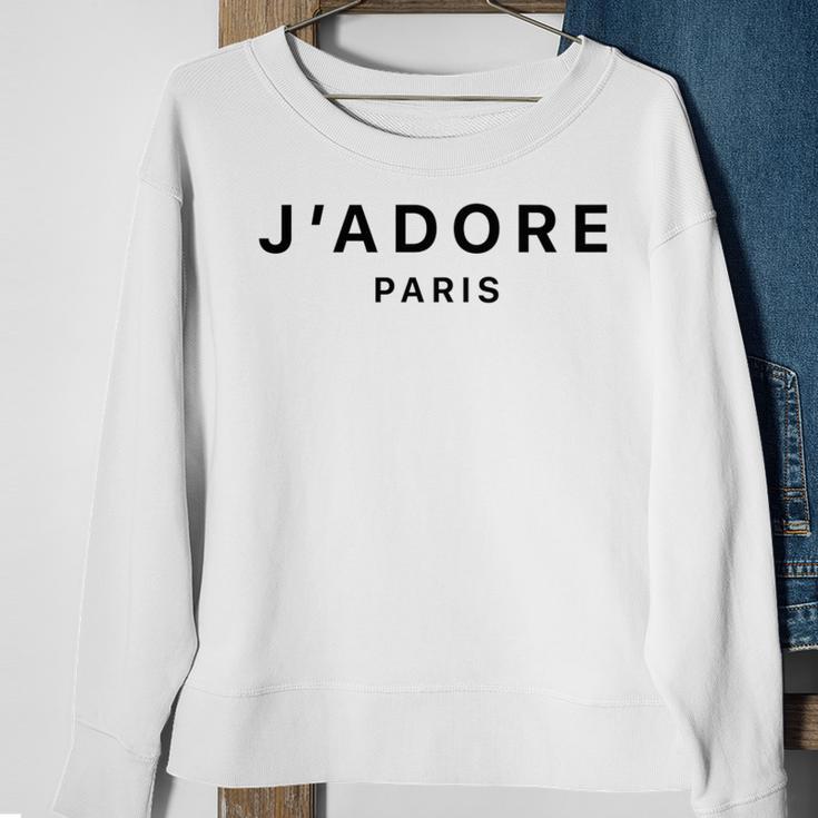 I Love Paris J-Adore Paris White Graphic Sweatshirt Gifts for Old Women