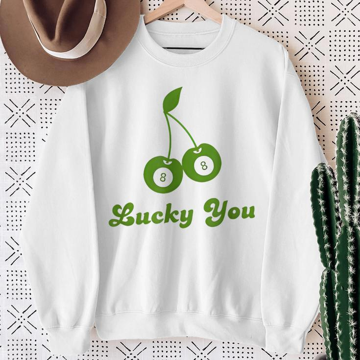 Lucky You Baby 8 Ball Cherry Baby Sweatshirt Gifts for Old Women