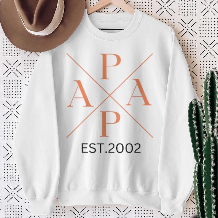 Lustiger Papa Est 2002 Papa Seit 2002 Papa 2002Ater Sweatshirt Geschenke für alte Frauen