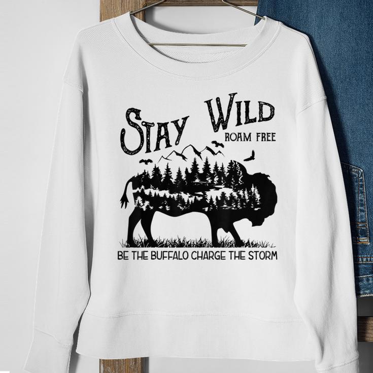 M216 Stay Wild Bison Buffalo Charge The Storm Sweatshirt Gifts for Old Women