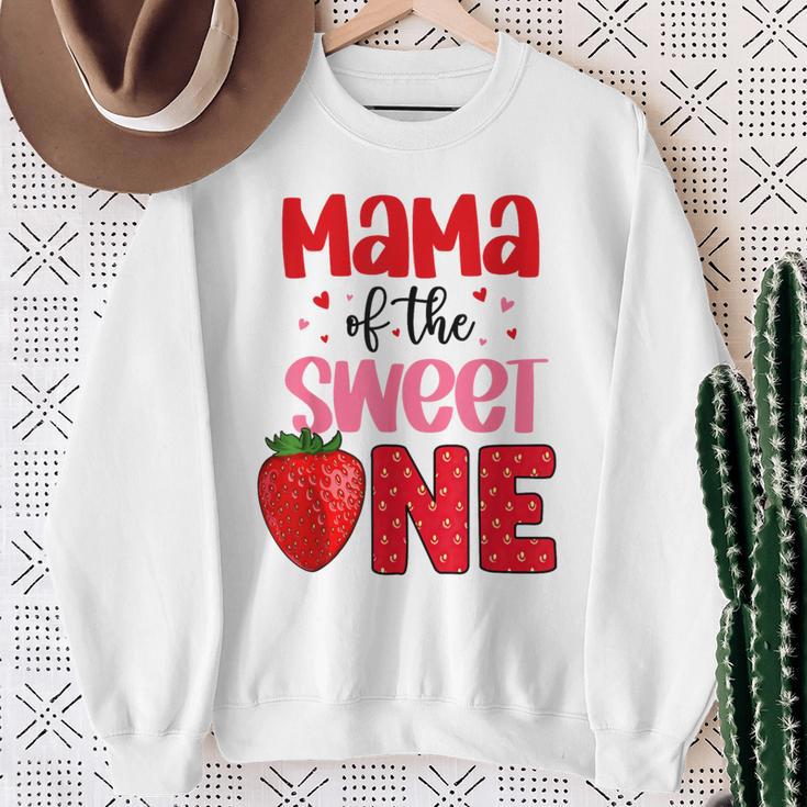 Mama Of The Sweet One Strawberry Birthday Family Party Sweatshirt Gifts for Old Women