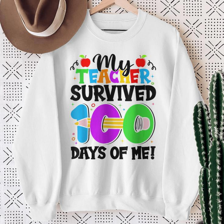 Meine Schüler Haben 100 Tage Meines 100 Schultages Überlebt Sweatshirt Geschenke für alte Frauen