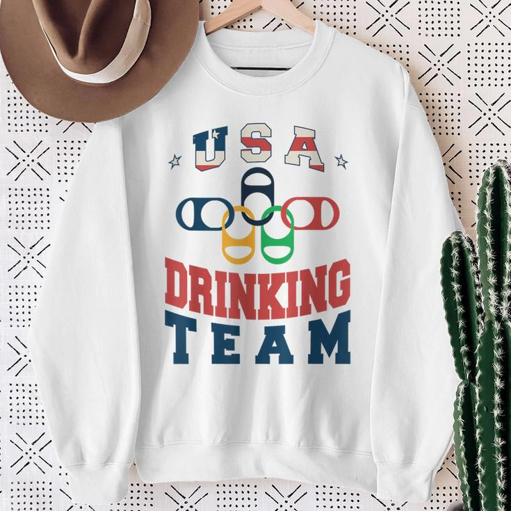 Merica Usa Drinking Team Patriotic Usa America Sweatshirt Gifts for Old Women