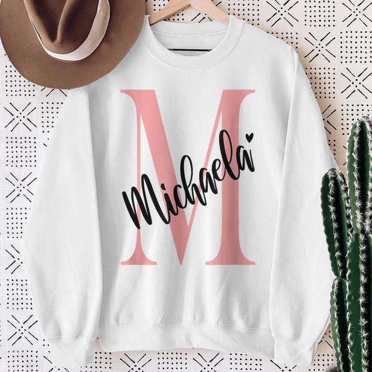 Michaela Nameorname Mit Monogramm Personalisiert Rosa Sweatshirt Geschenke für alte Frauen