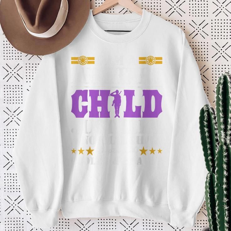 I Am A Military Child Purple Up For Military Child Month Sweatshirt Gifts for Old Women