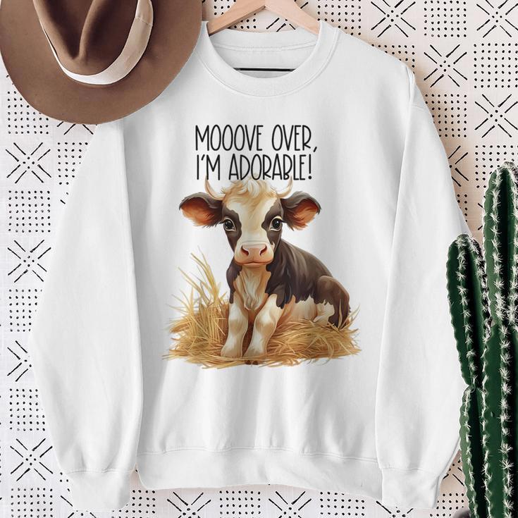 Mooove Over I'm Adorable Cute Cow Sounds Toddler Sweatshirt Gifts for Old Women