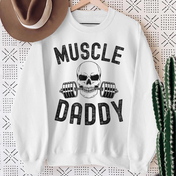 Muscle Daddy Gewichtheber Skelett Langhantel Papa Workout Kapuzenjacke Sweatshirt Geschenke für alte Frauen