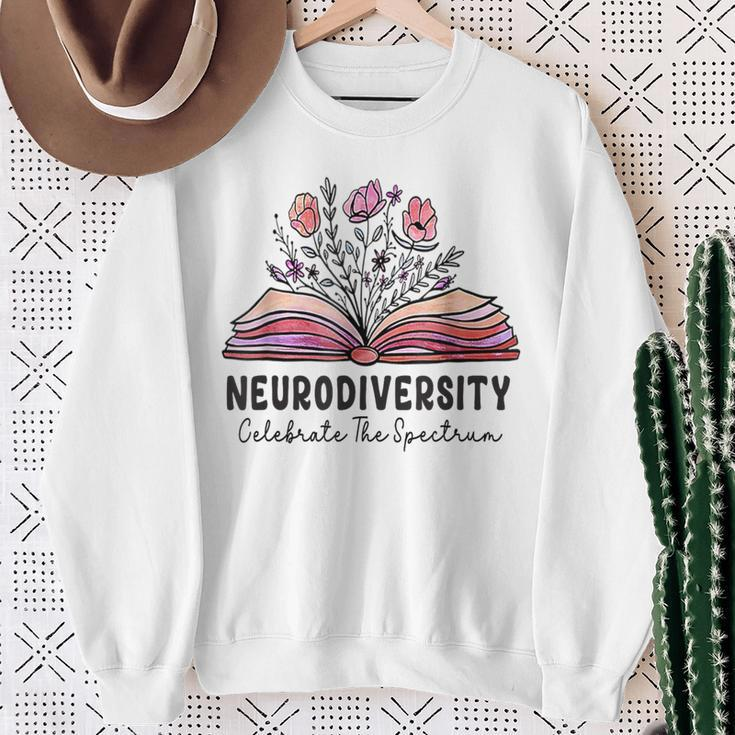 Neurodiversity Celebrate The Spectrum Brain Autism Awareness Sweatshirt Gifts for Old Women