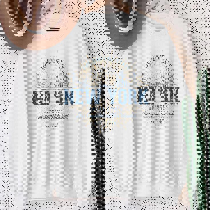 New York Estados Unidos Estilo Retrointage Nueva York Camisa de entrenamiento Regalos para ancianas
