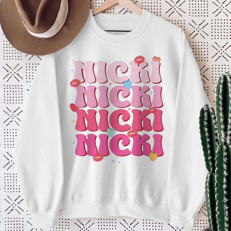 Nicki Personalized Name I Love Nicki Vintage Sweatshirt Gifts for Old Women