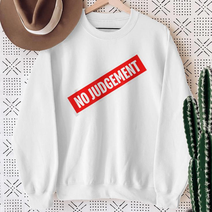 No Judgement Gay Lgbt Pride Sweatshirt Gifts for Old Women