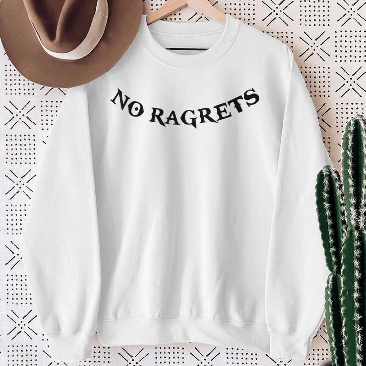 No Ragrets Tattoo Punk White Trash Trailer Park Boy Sweatshirt Gifts for Old Women