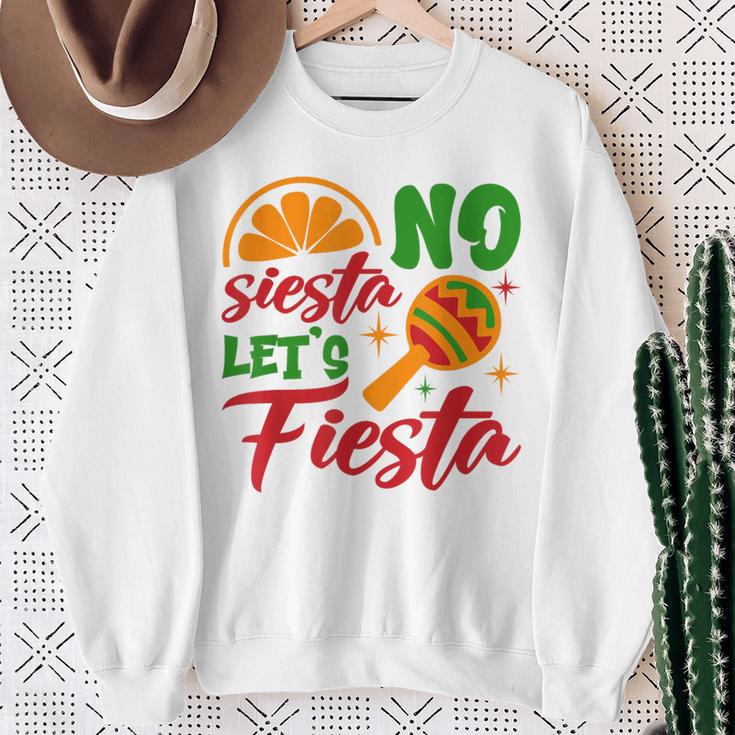 No Siesta Let's Celebrate Mexican Maracas Sombrero Sweatshirt Geschenke für alte Frauen