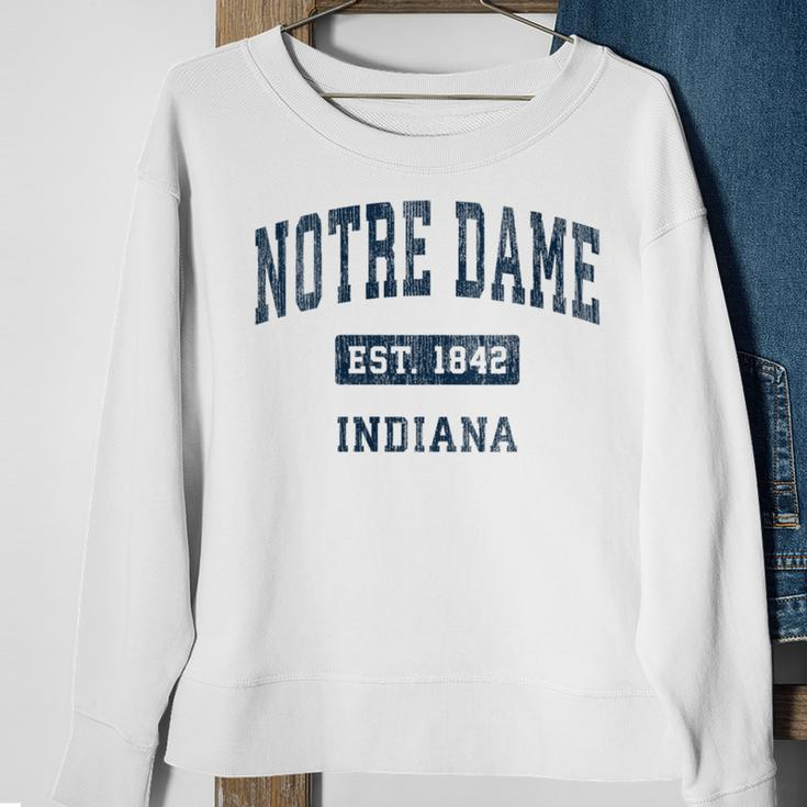 Notre Dame Indiana In Vintage Athletic Navy Sports Sweatshirt Gifts for Old Women