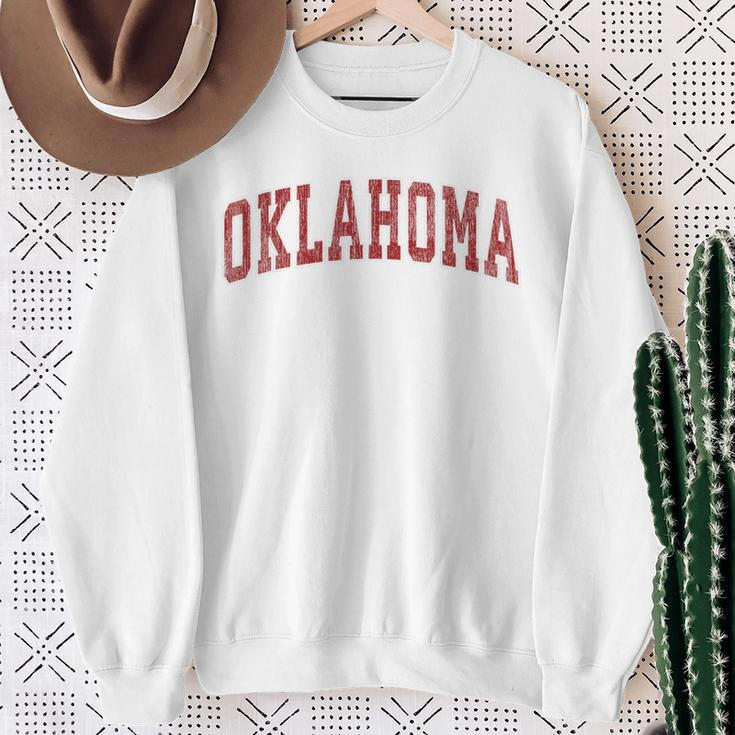 Oklahoma Ok Vintage Athletic Sports Red Style Sweatshirt Gifts for Old Women