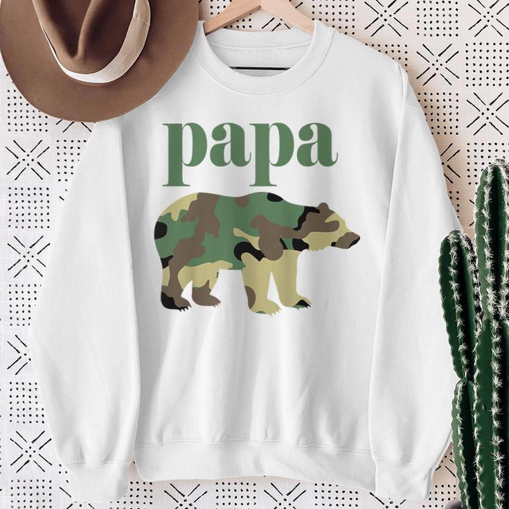 Papa Bär Camo Camo Papa Bär Passender Familienbär Raglan Sweatshirt Geschenke für alte Frauen