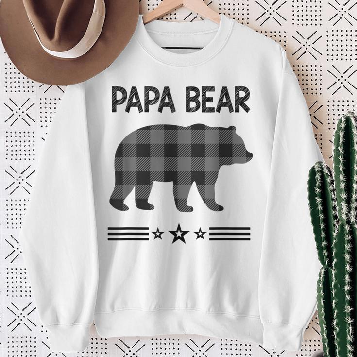 Papa-Bär In Schwarz-Weiß Kariertem Bär Sweatshirt Geschenke für alte Frauen