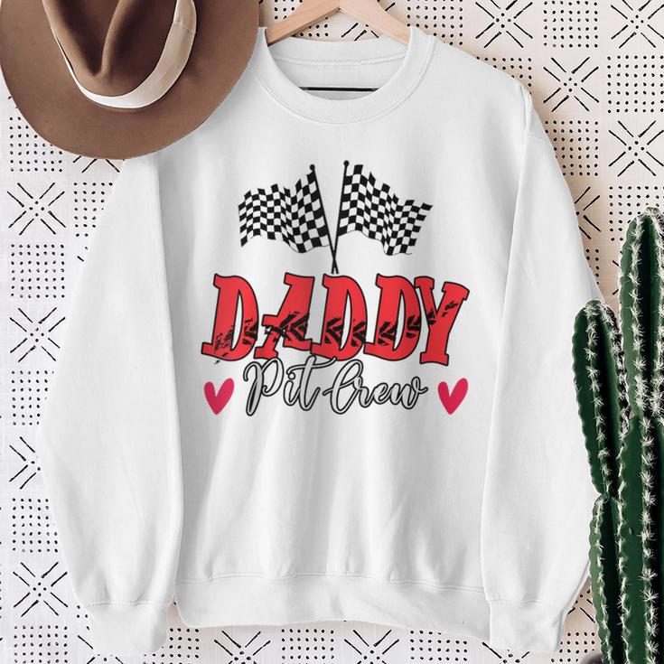 Papa-Rennwagen-Geburtstagsfeier Pit Crew Racing Family Raglan Sweatshirt Geschenke für alte Frauen