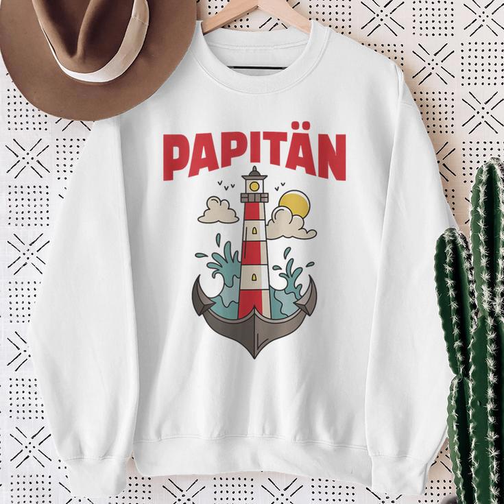 Papitänatertag Bester Papa Anker Leuchtturm Norden Kapitän Kapuzenjacke Sweatshirt Geschenke für alte Frauen